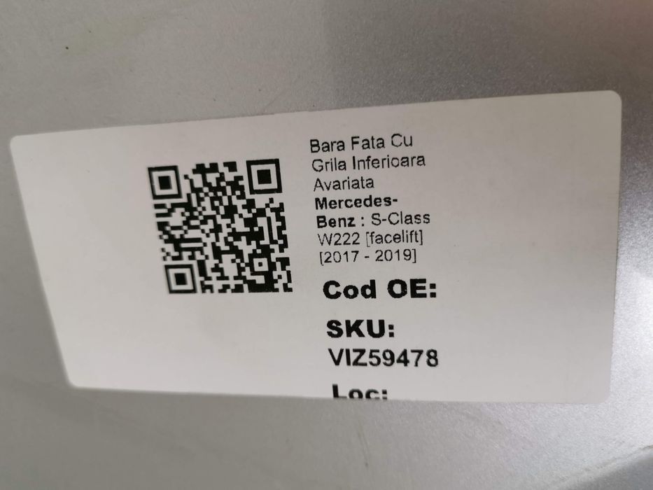 Предна броня с долна решетка Повредена Мерцедес-Бенц С-Клас / Mercedes