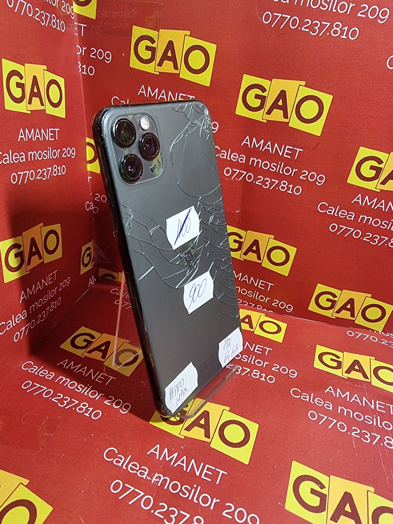 GAO AMANET - iPhone 11 Pro Max, stocare 64gb, liber de retea, bat 79%
