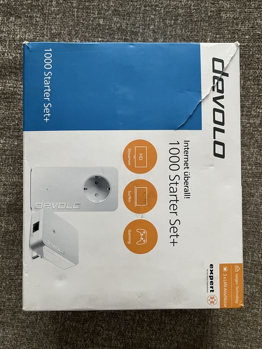 Devolo 1000 Starter Set+ internet prin cablu prin reteaua electrica
