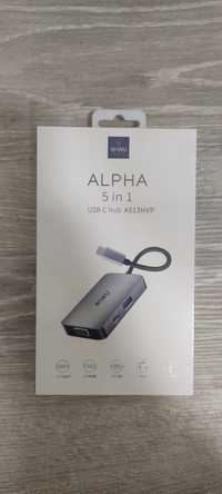Хаб WiWU Alpha 513HVP Type-C to USB 3.0 + HDMI + VGA + AUX 3.5 + Type-