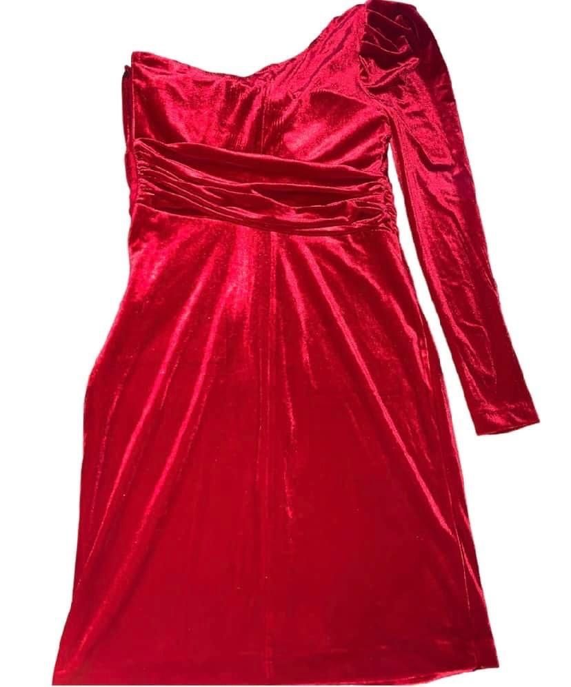 Rochie eleganta catifea roșie noua