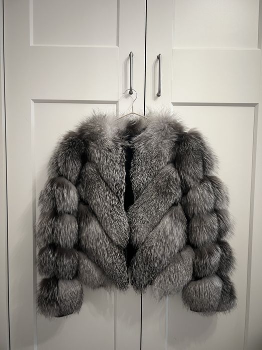 Haină blană naturală 2 in 1 - Model in V (XS-S)