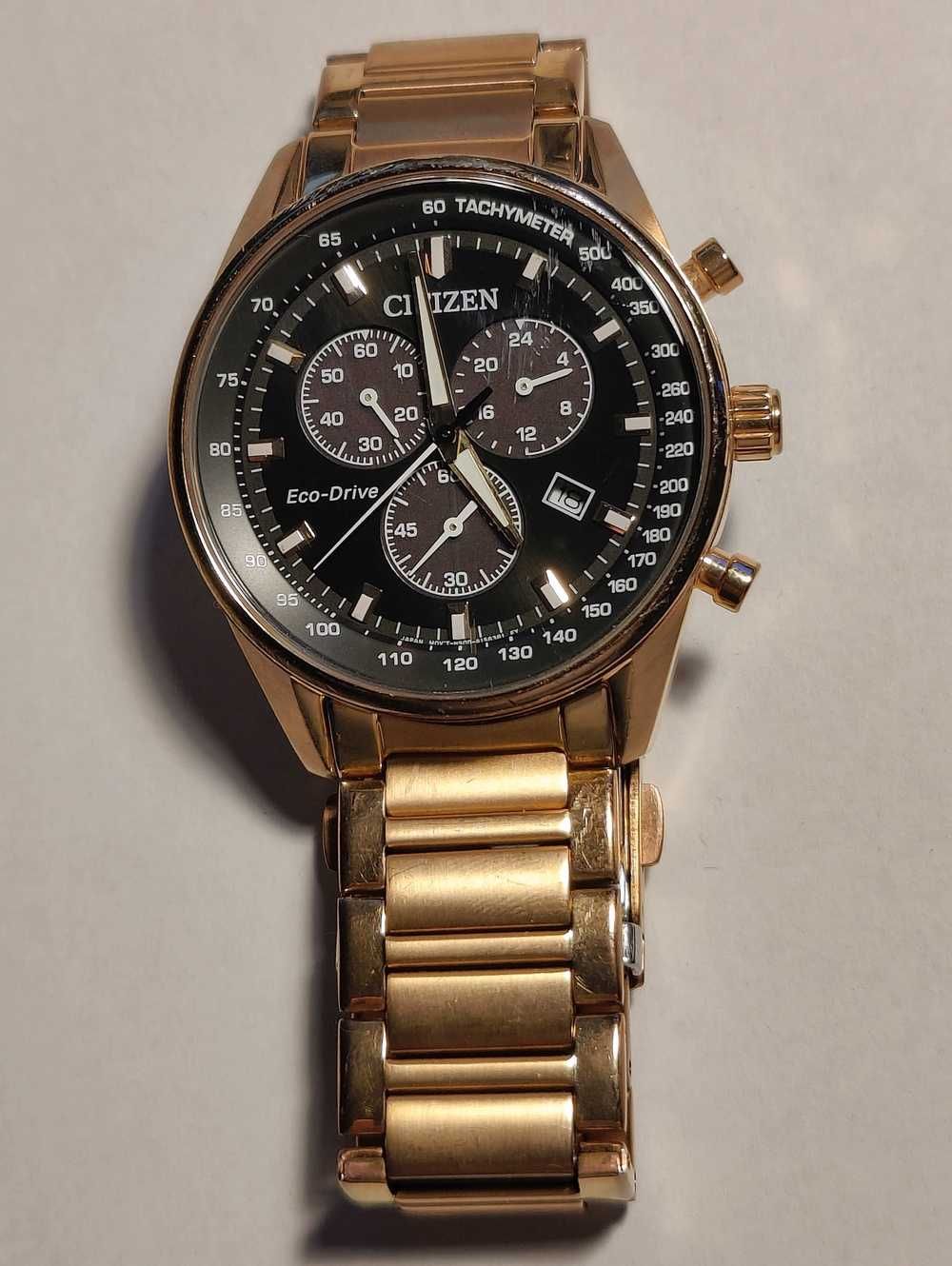 Citizen Eco-Drive, cronograph, rose gold edition