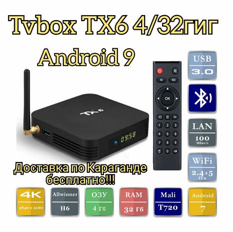 Tv box TX6 4/32г твбокс ТХ6 смарт андроид тв приставка для телевизора