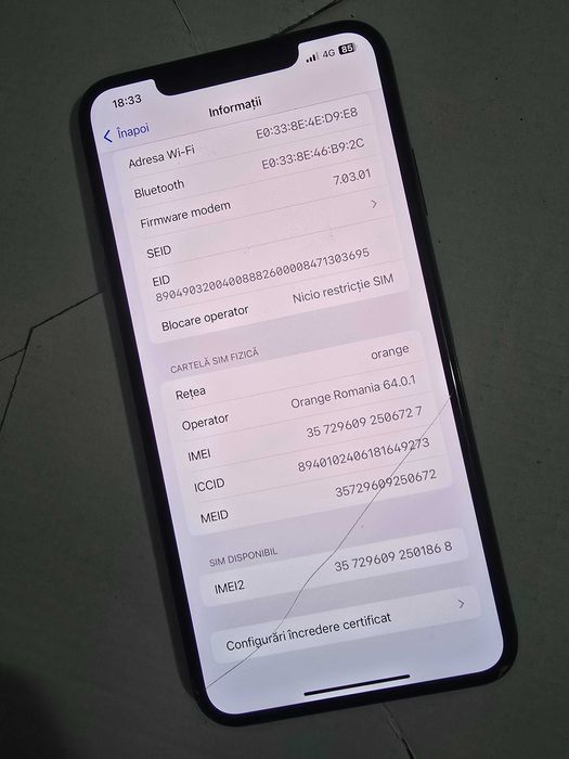 iPhone Xs Max , 256 Gb , 87% sanatate baterie , nimic schimbat !