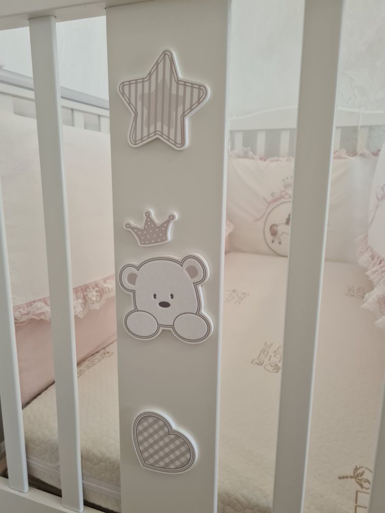 Бебешка Кошара Italbaby Baby RE - цвят бял - Пълен Комплект