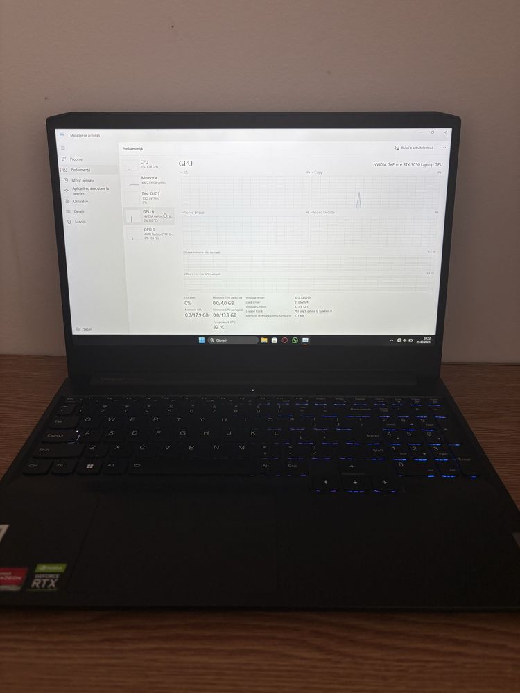 Leptop Gaming Lenovo Idea Pad 3 15ACH6 AMD Ryzen7 5800H RTX 3050 32gb