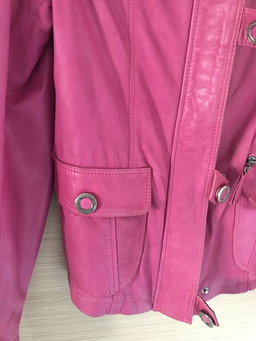 Geaca dama, piele naturala, 38, roz fucsia