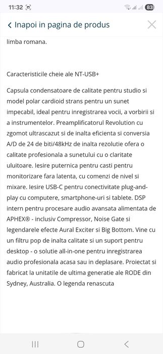 Microfon RODE NT-USB profesional