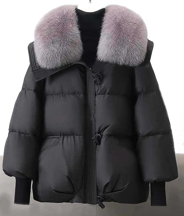 Ново дамско зимно яке с пухена яка