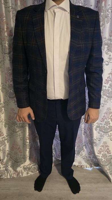 Sacou bleumarin carouri