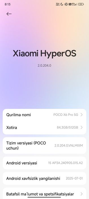 Poco x 6pro 5G 12+12/512gb