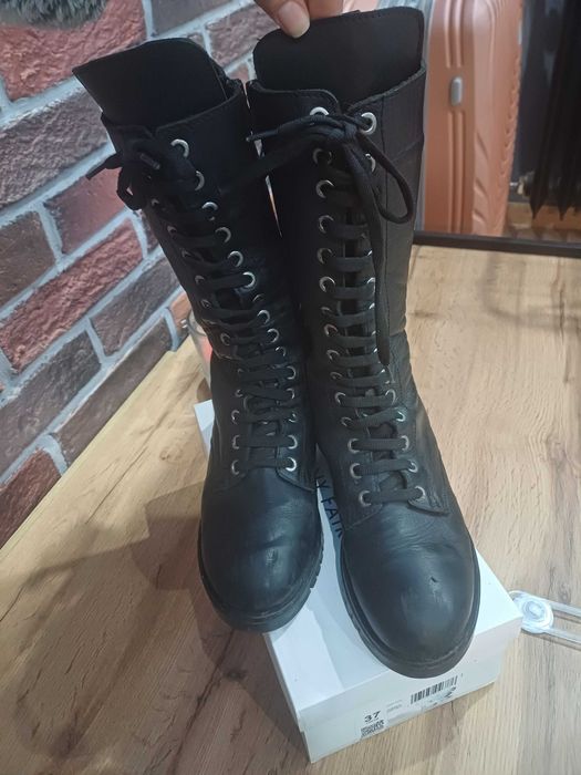 Дамски  черни ботуши/кубинки