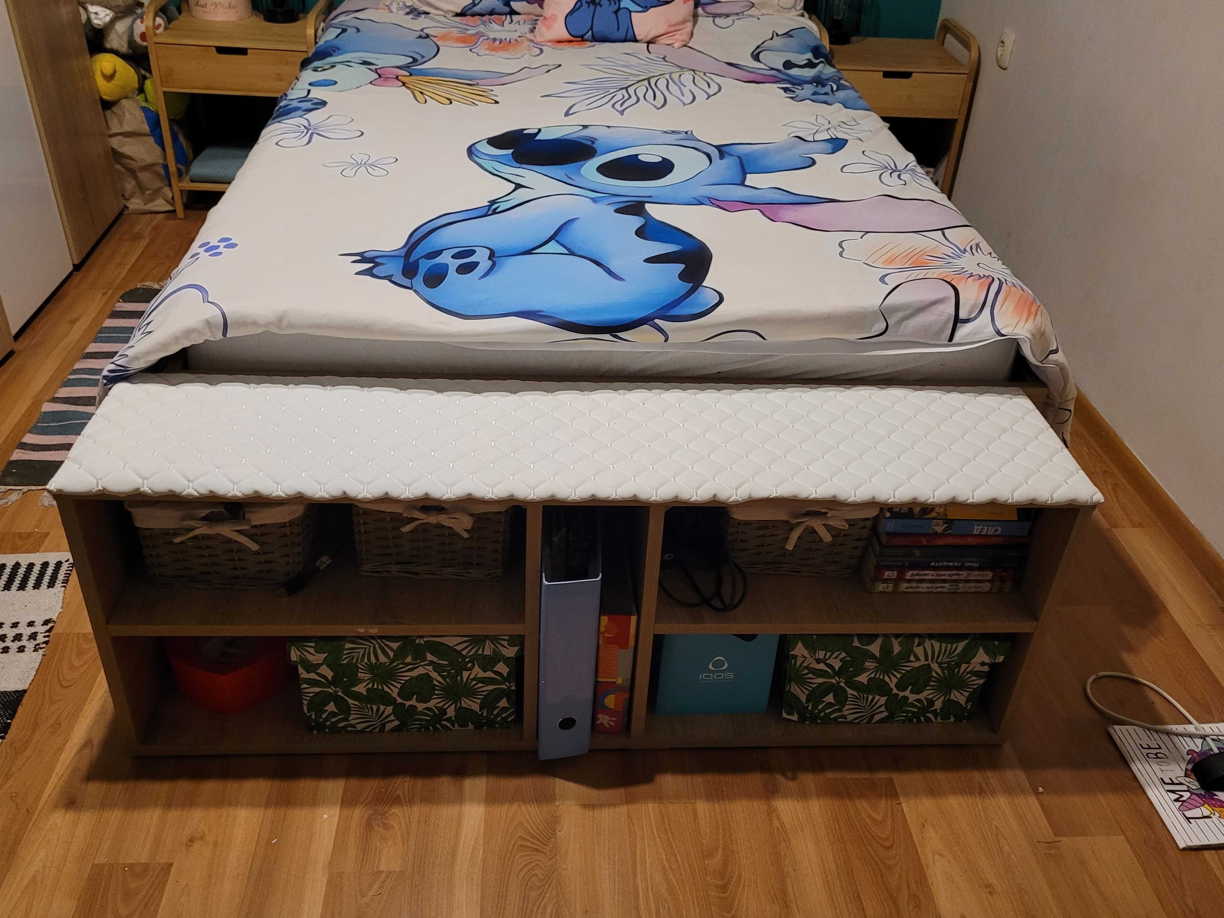 Продавам легло + матрак + пейка - 120/190