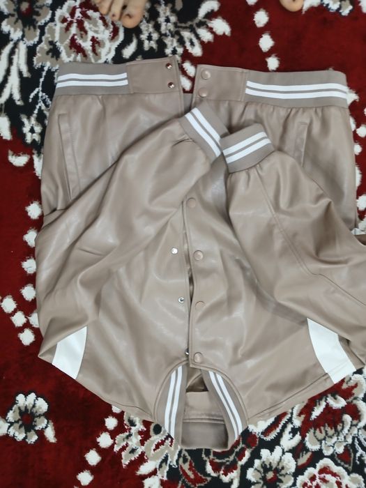 Лазерный юбка россиский.кожа куртка лёгкий удобный.осенный