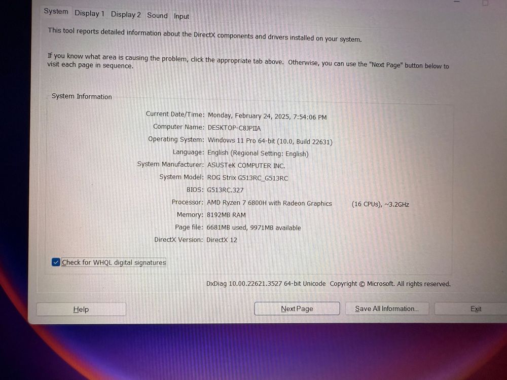 Vand laptop gaming rog strix