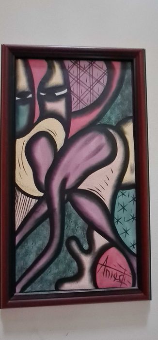 pictura abstracta, set 5 tablouri inramate, 315x530 mm
