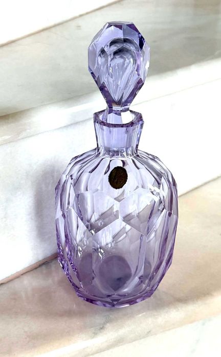 Set Cristal  Ametist de Bohemia Decantor Sticla cu dop + Pahare