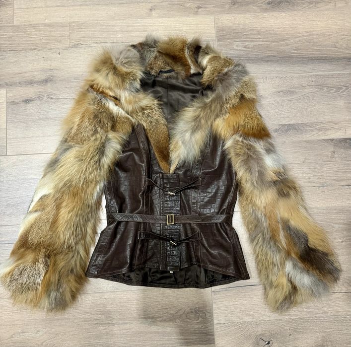 Луксозно палто Baldinini от естествена кожа и косъм