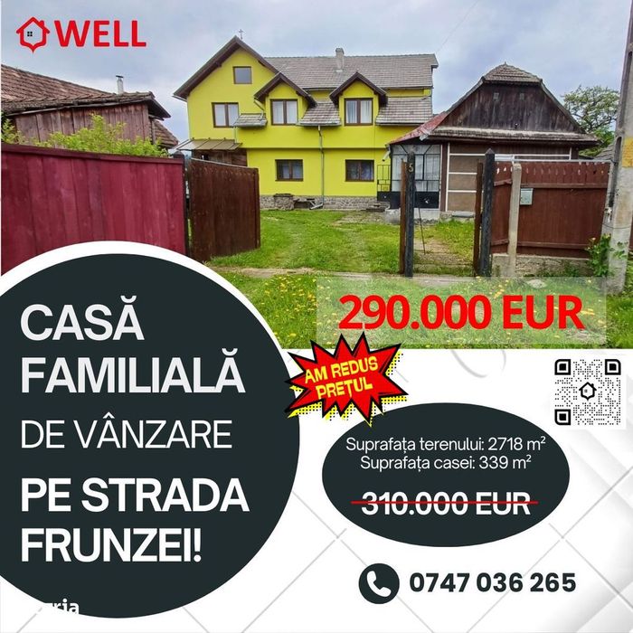 Casă familială de vânzare în orașul Întorsura Buzăului, str Frunzei!