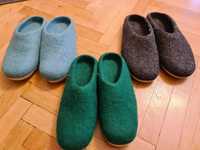 Papuci barbati din lana, handmade