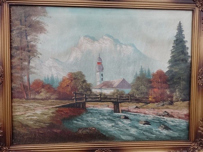 Tablou Ulei pe pânză o lucrare foarte veche semn