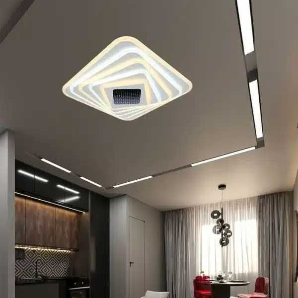 150W LED Осветител V-tac За Таван (50*50*7CM) CCT:3000K+6000K Димираща