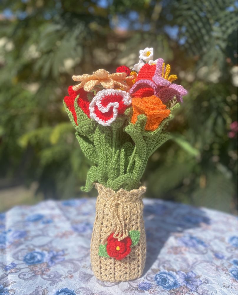 Декоративни ръчно плетени цветя "Букет от долината"