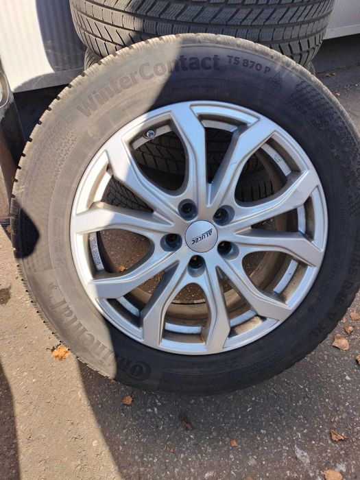 Vand 4 jante aluminiu  pe 18 cu anv noi de iarna Continental dot 39/24