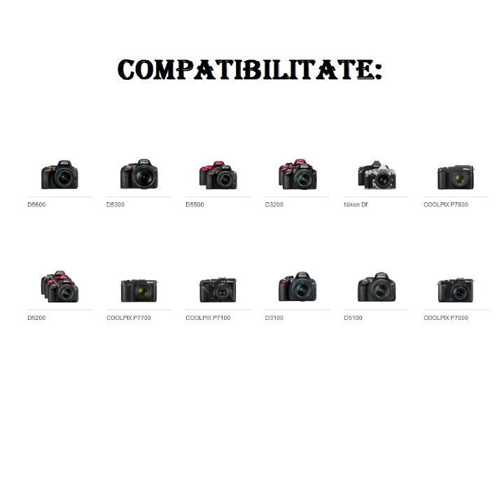Set 2 acumulatori EN-EL14 + incarcator Nikon D3100 D3200 D5100 D5300