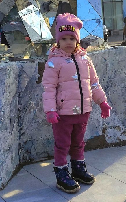 Зимняя детская курточка для девочки на 3 года, 98 размер