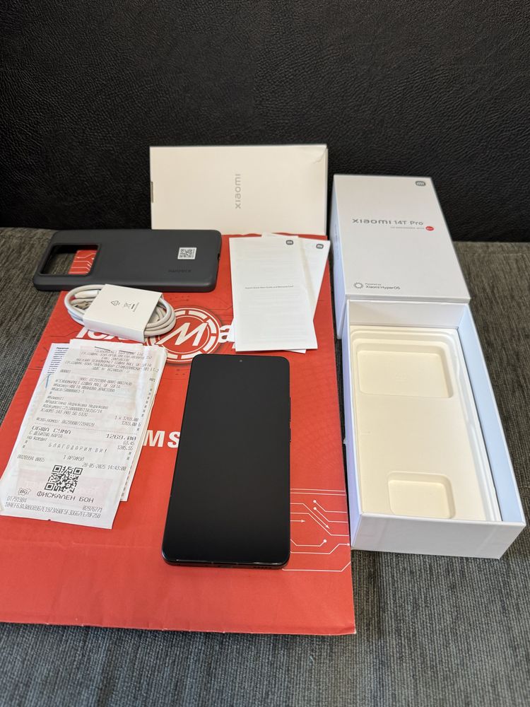 КАТО НОВ 512GB Xiaomi 14T Pro 5G Гаранция Техномаркет до 2027г. Black