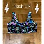 Top/sutien/crop-top din material reflectorizant iridiscent