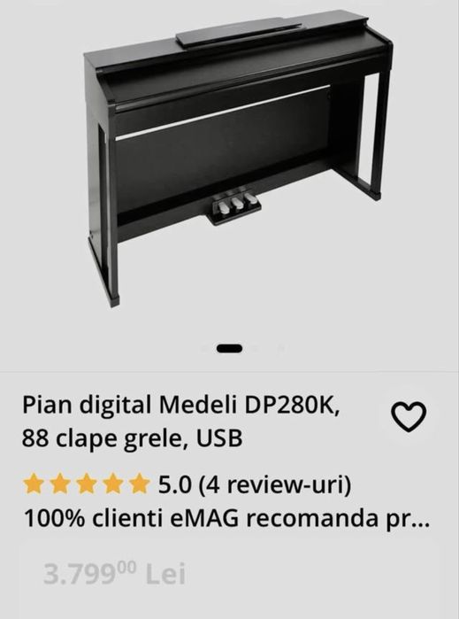 Pian Medeli 88 clape grele, 3 pedale