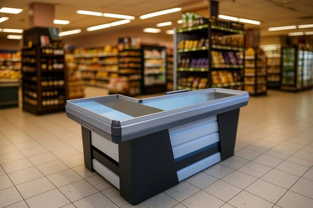 Кассовые столы, боксы,
Стеллажи, и оборудование для магазинов