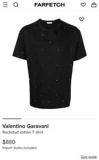 Valentino Garavani rockstud cotton T-shirt!Намаление за последни разме