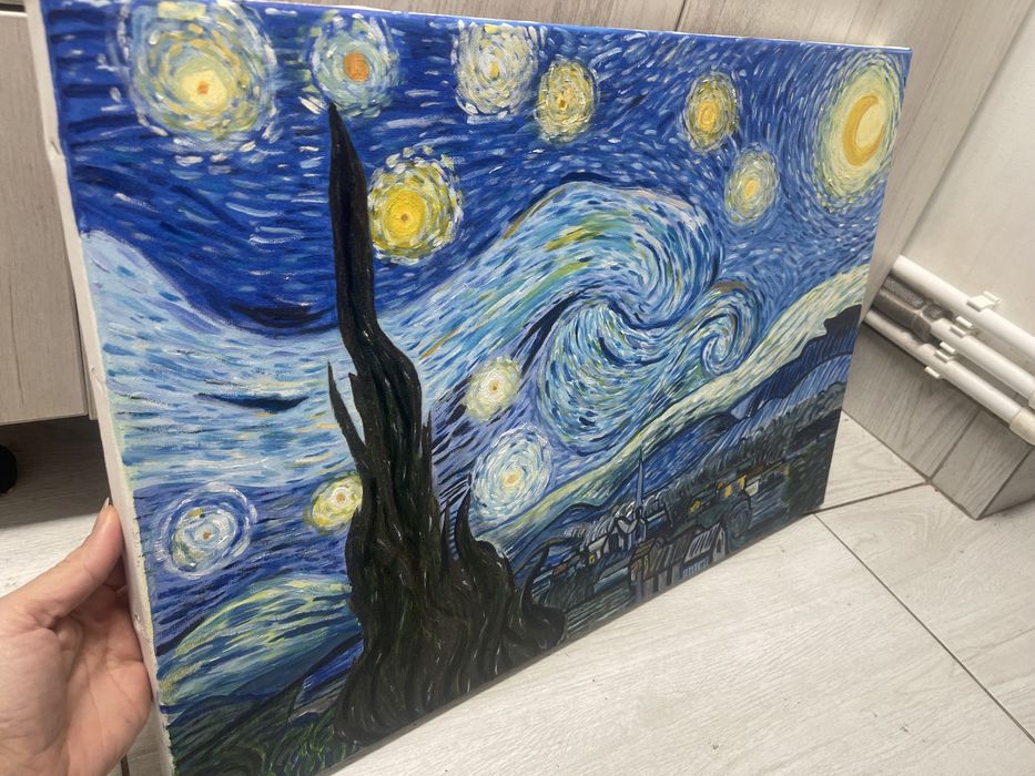Starry night reproducere proprie ulei pe panza Van Gogh