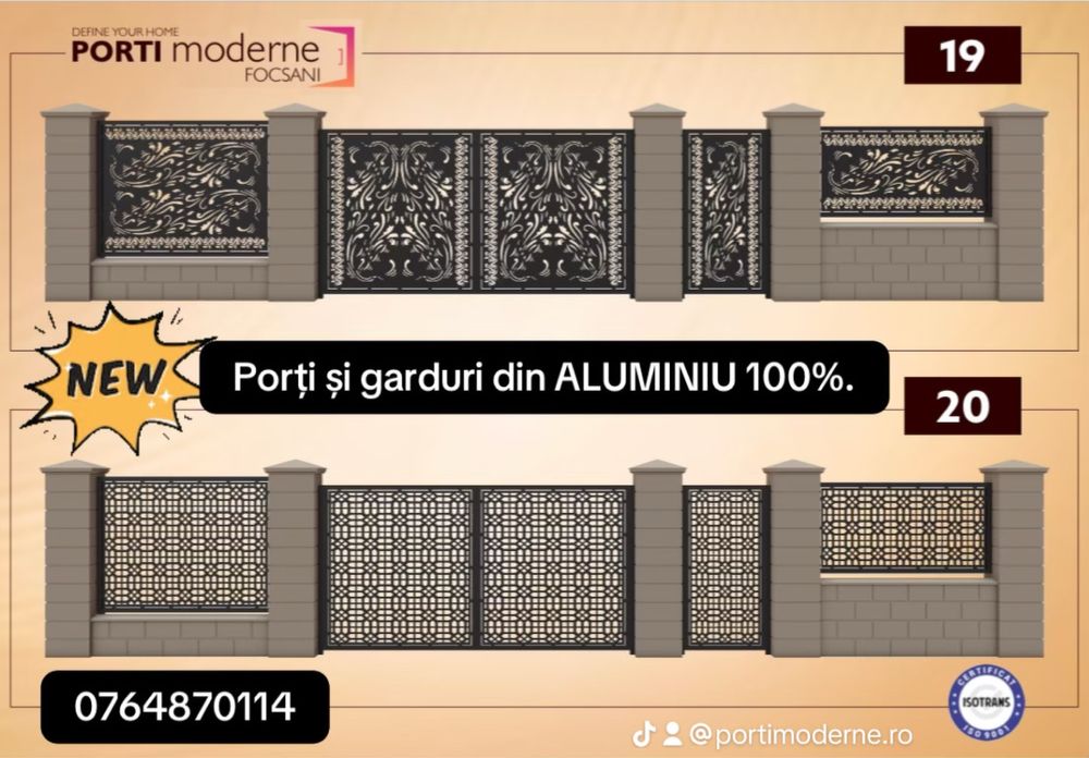 Porți și garduri din aluminiu decupat laser – modele moderne