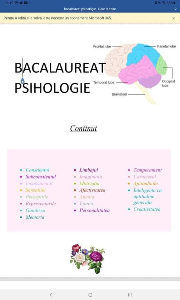 Materiale bacalaureat psihologie