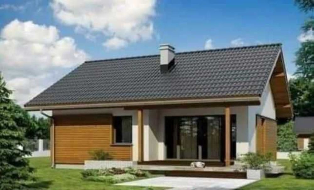 Vând casa pe structura metalica si panou sandwich