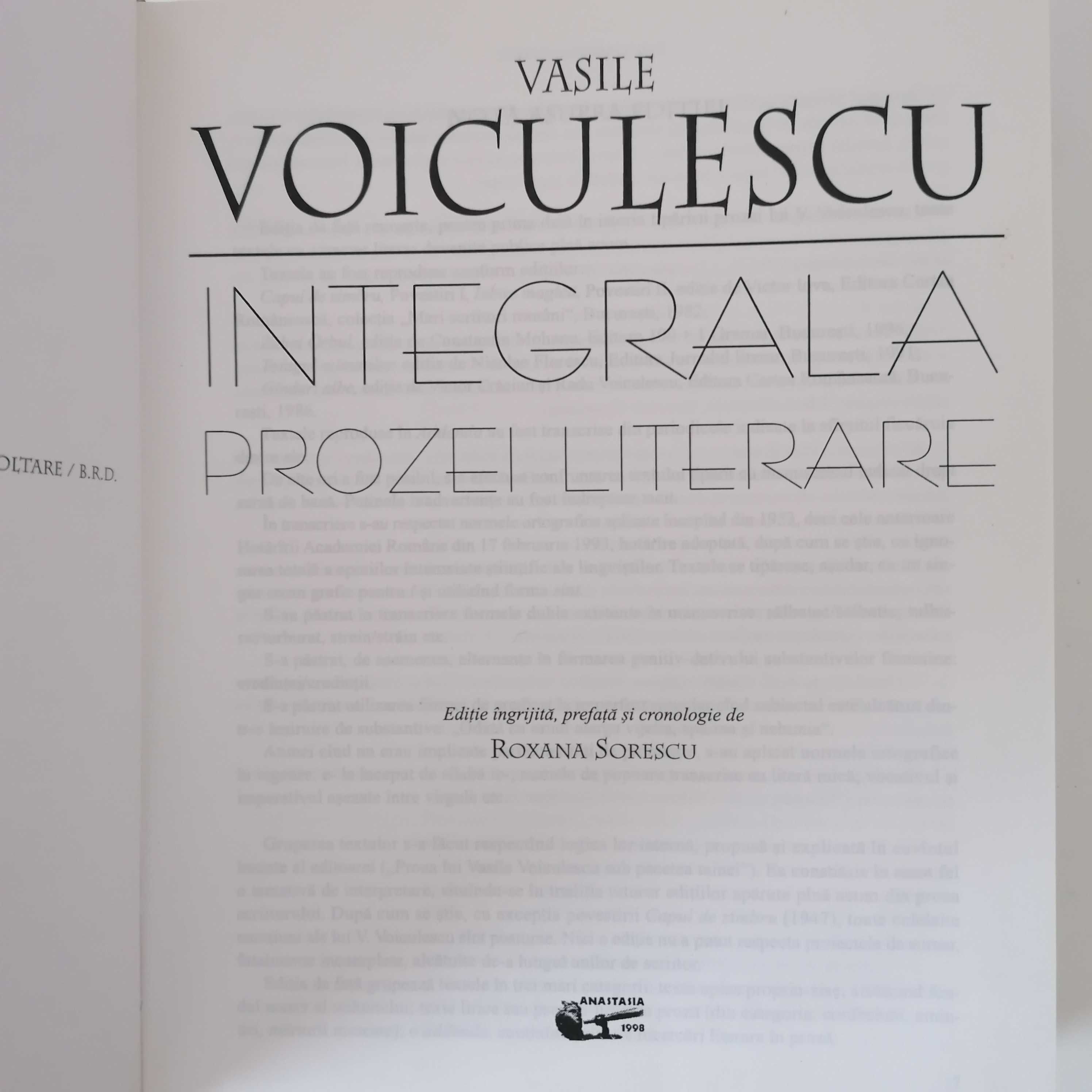 Vasile VOICULESCU - Integrala Prozei Literare (Anastasia, 1998)
