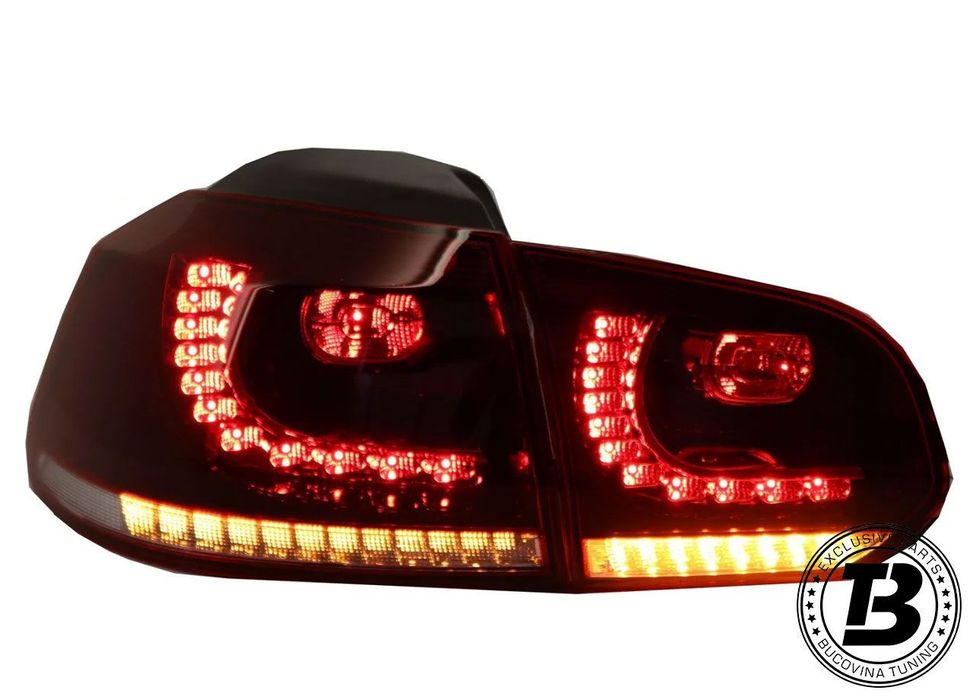 Stopuri Full LED compatibile cu VW Golf 6 VI R20 Cherry Red Design