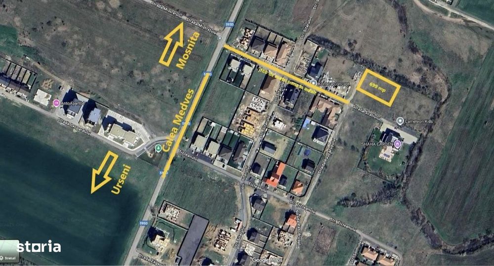 Teren intravilan, 699 mp, front 23 m, Mosnita Noua