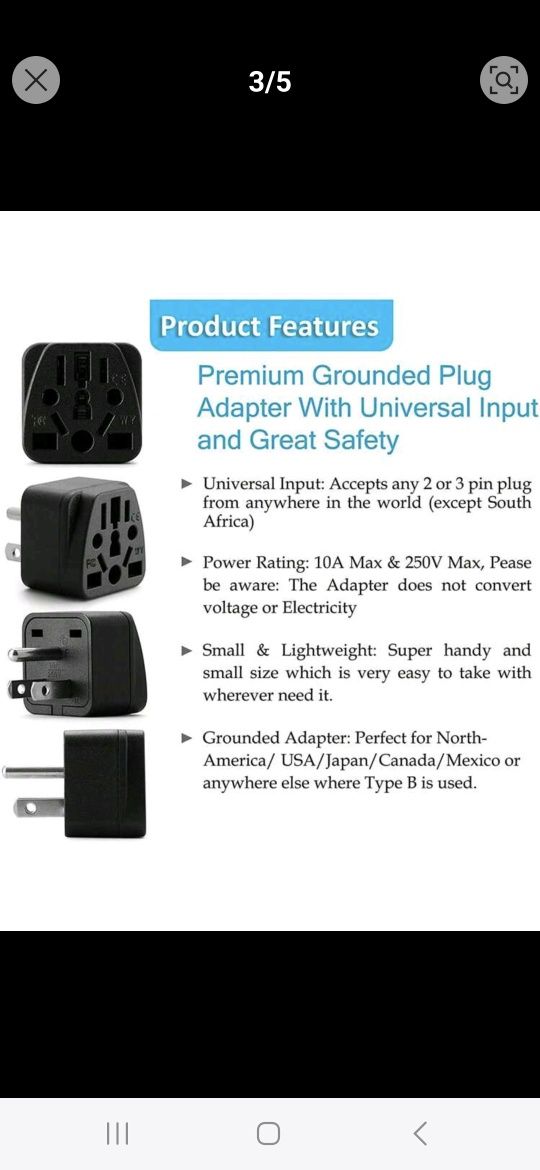 Адаптер за САЩ US travel adapter