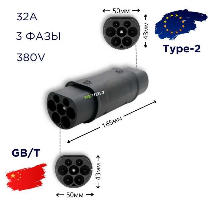 Переходники для зарядной станции Type2 - GBT/ TESLA-GBT/ GBT-TESLA