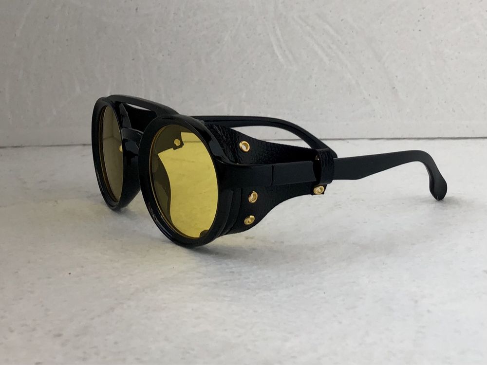 Мъжки слънчеви очила кръгли овални 3 цвята черни сини жълти