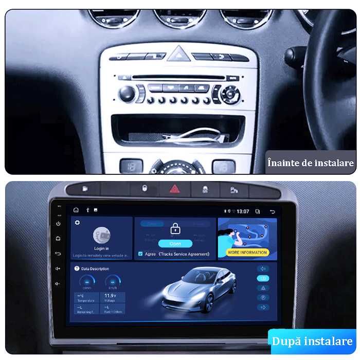 Navigatie Peugeot 408, 2008-2020, Android 14, 9INCH, 4GB RAM/64GB ROM