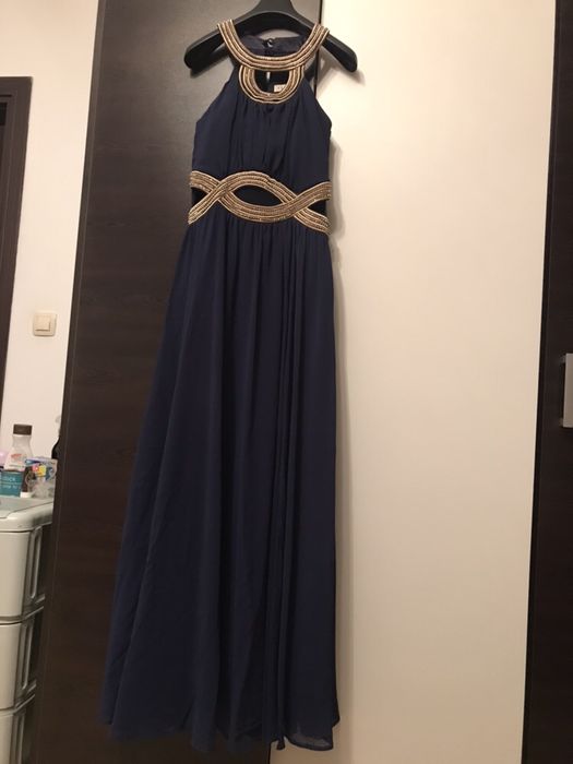 Официална рокля/Бална рокля + подарък обувки на висок ток (златни)