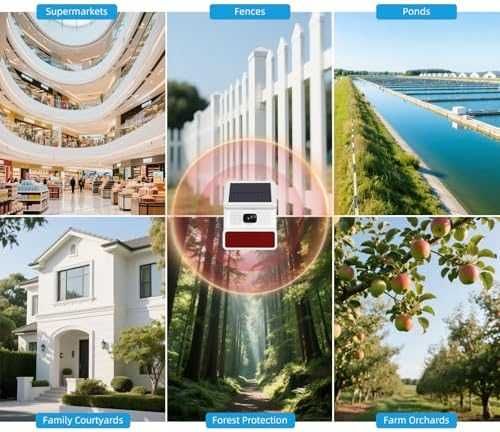 Нова Соларна аларма с светкавица и датчик за движение за двор градина