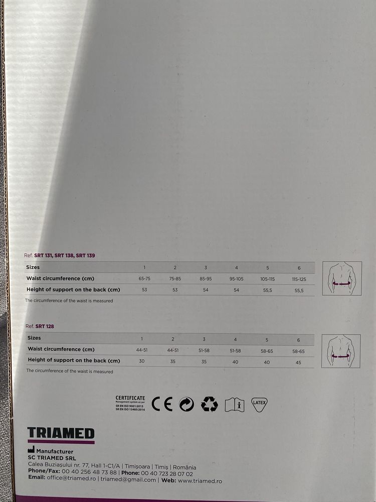 Corset de spate Thoraco lumbo sacral support